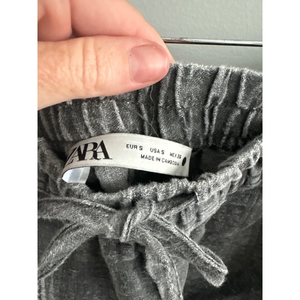 Zara Linen Drawstring Pull On‎ Pants Size Small